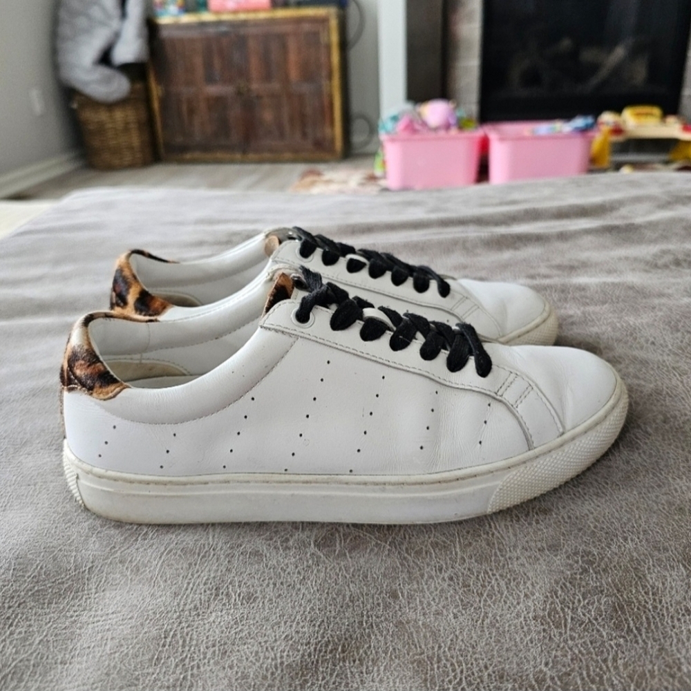 J. Crew Saturday Sneakers With Leopard Callf Hair Detail. - Picture 5 of 8